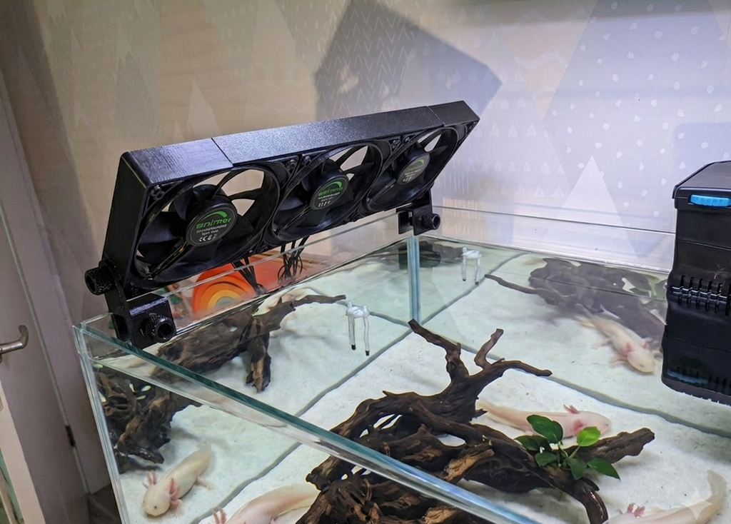 Soporte Ventilador Acuario Regulable | Universal hasta 20mm | Para Marino y Plantado (1-3 Ventiladores 12cm o 14cm)