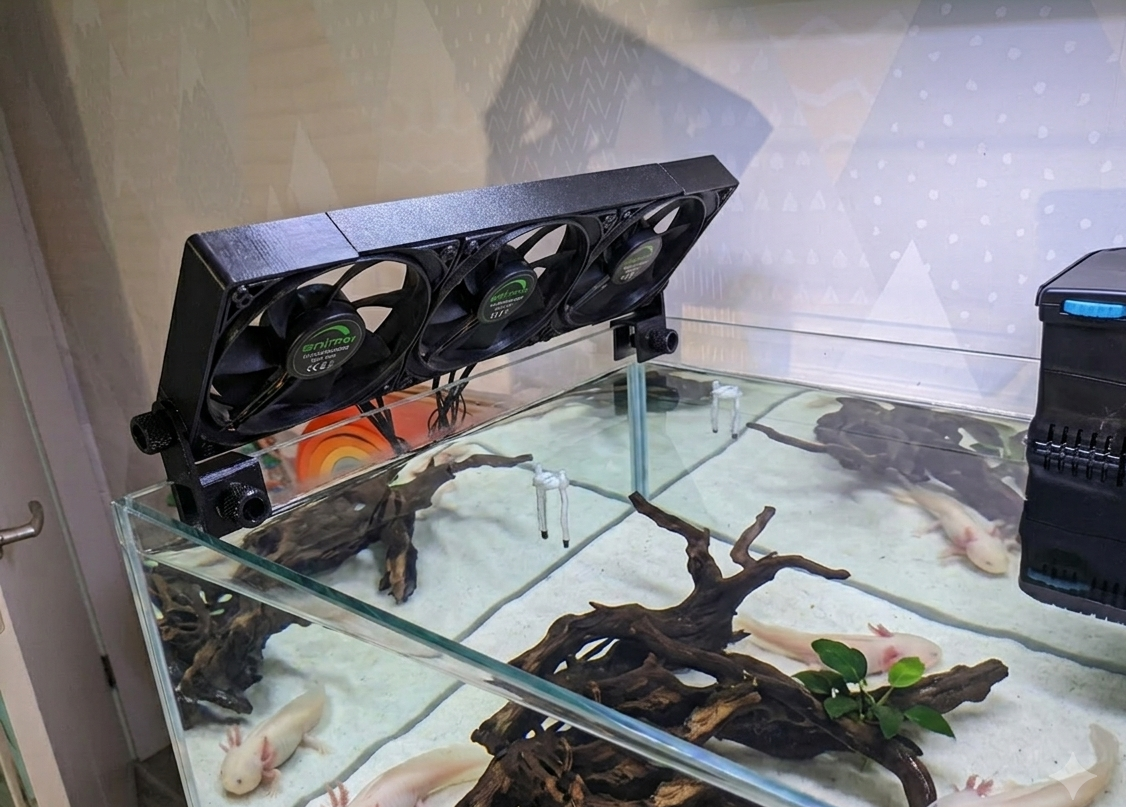 Soporte Ventilador Acuario Regulable | Universal hasta 20mm | Para Marino y Plantado (1-3 Ventiladores 12cm o 14cm)